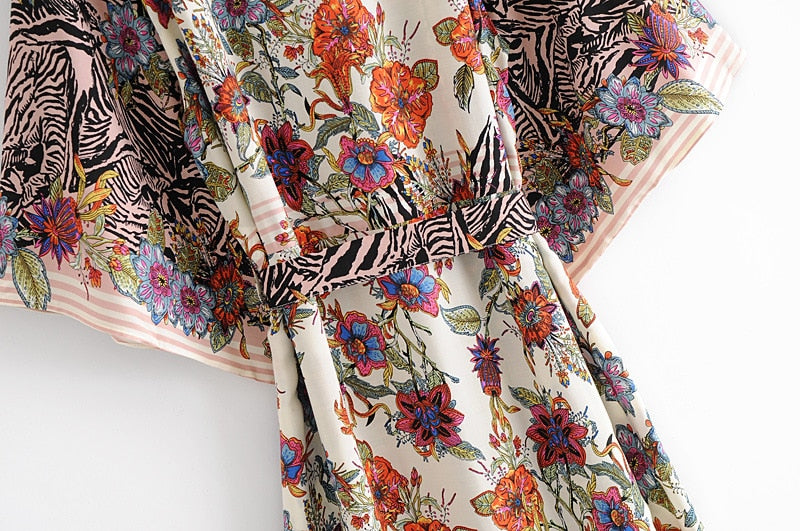 Vintage Print Kimono