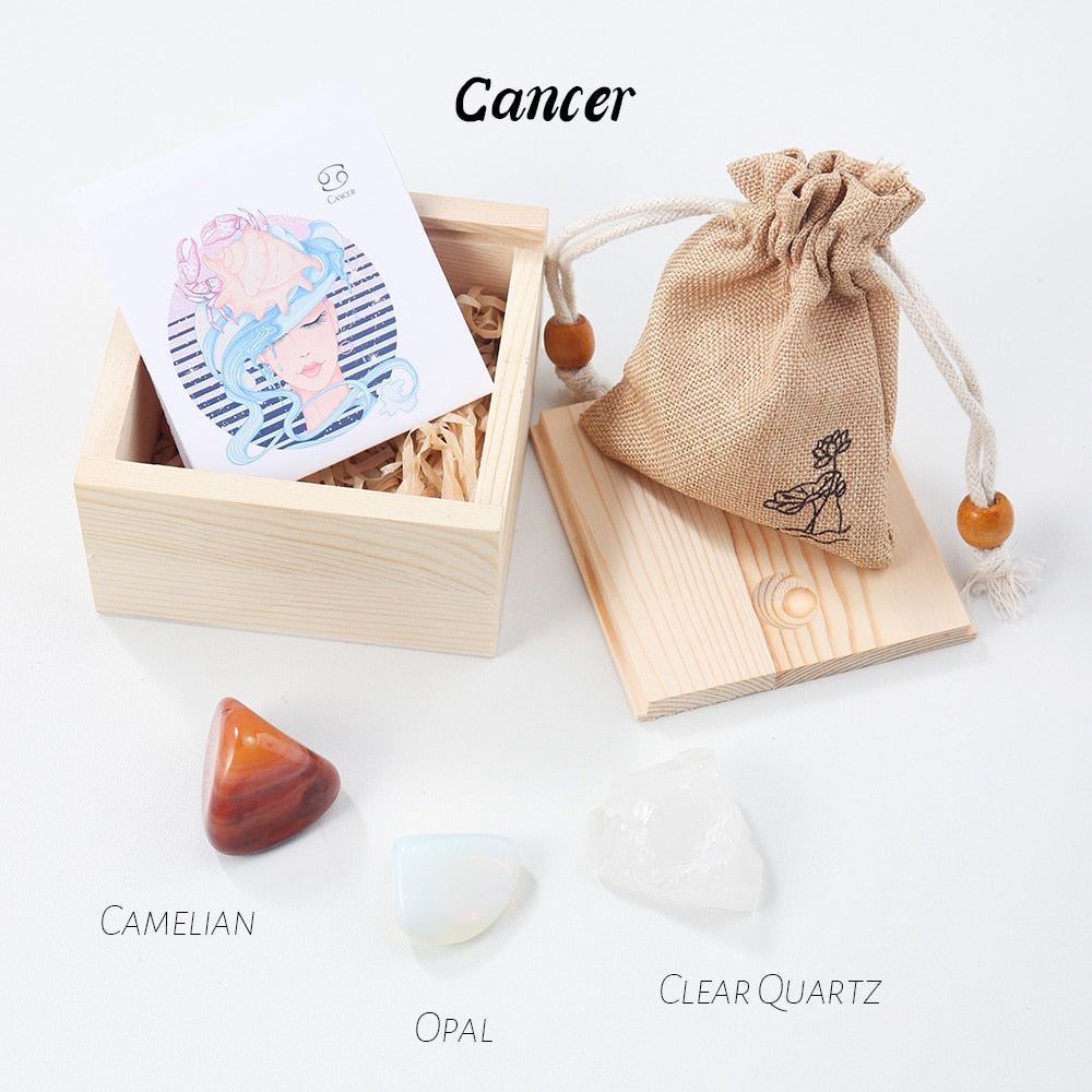 Zodiac 12 Constellations Raw Crystal Set