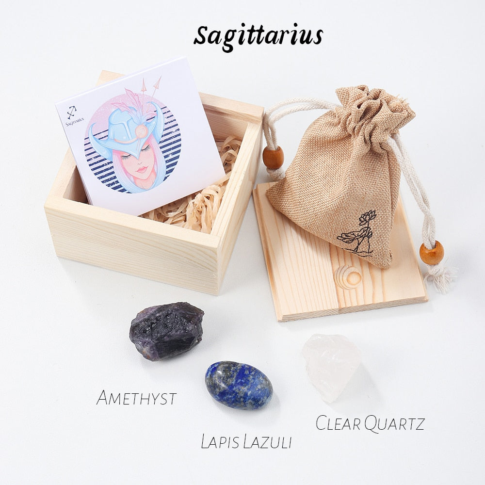 Zodiac 12 Constellations Raw Crystal Set