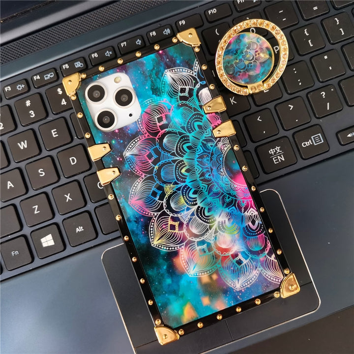 Boho Mandala / Owl Dreamcatcher Square Iphone Case