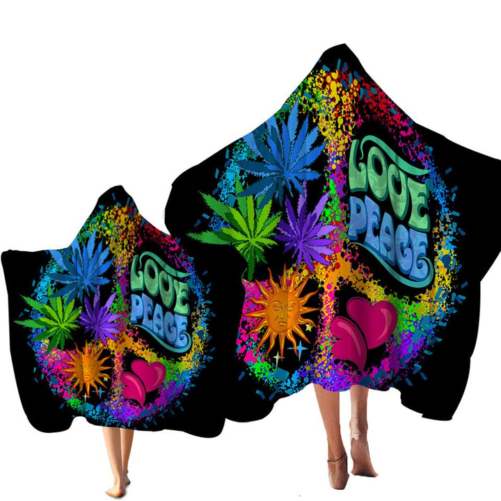 Love & Peace Hooded Beach Towel