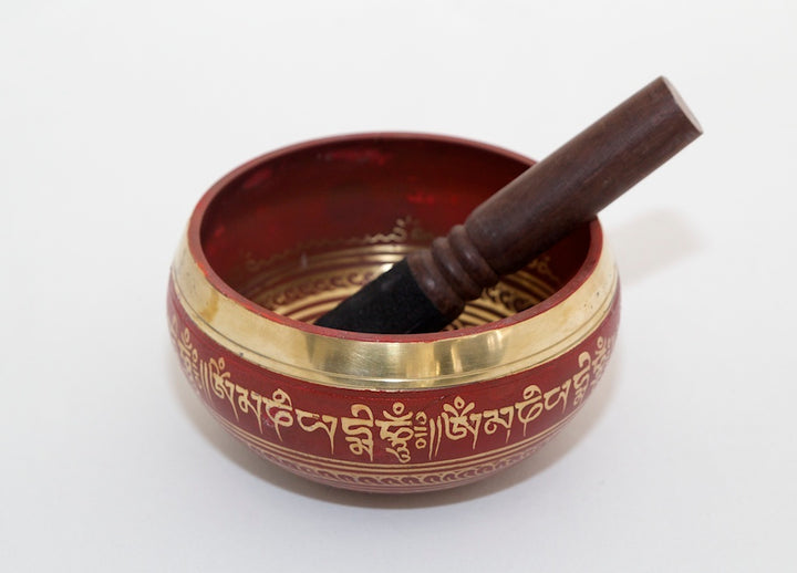 Tibetan Singing Bowl - Red- 12cm