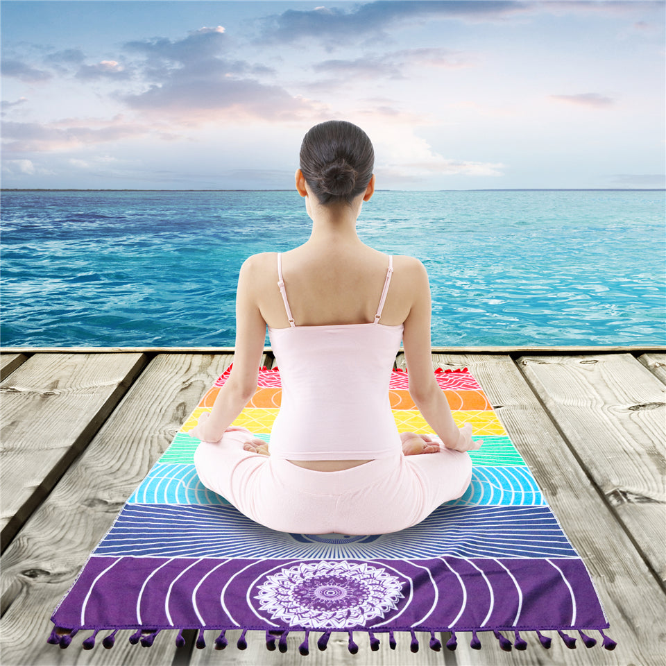 7 Chakra Rainbow Meditation Towel