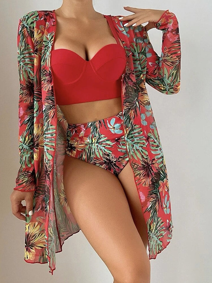 Bohemian 3 Pieces Sets Swimsuits And Cover-Ups Set