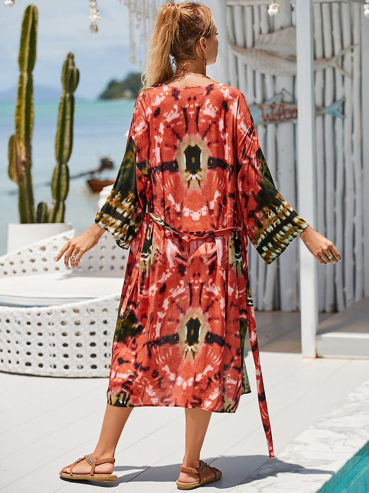 Tie Dye Beach Kimono Cover-Ups