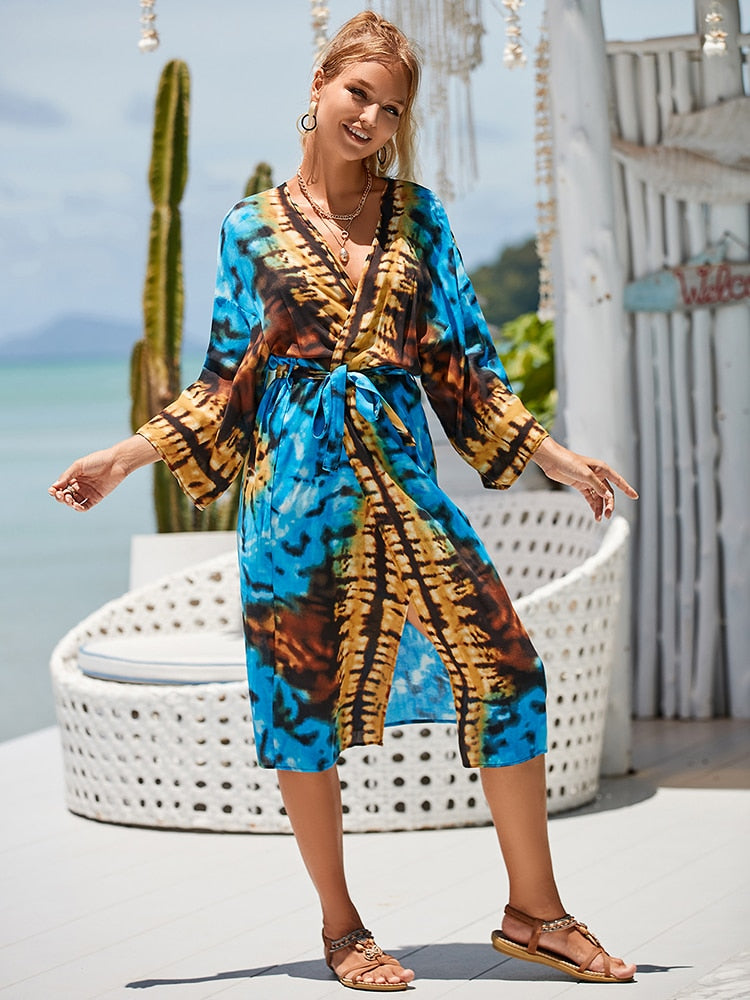 Tie Dye Beach Kimono Cover-Ups