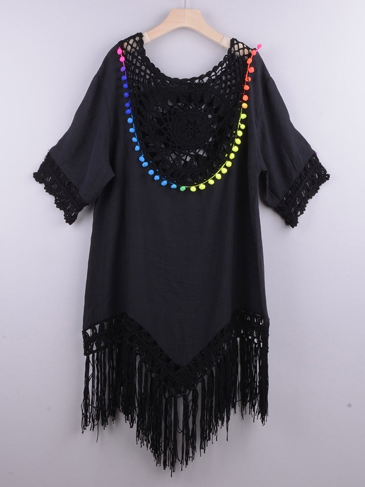 Mandala Crochet Fringed Cover-Up