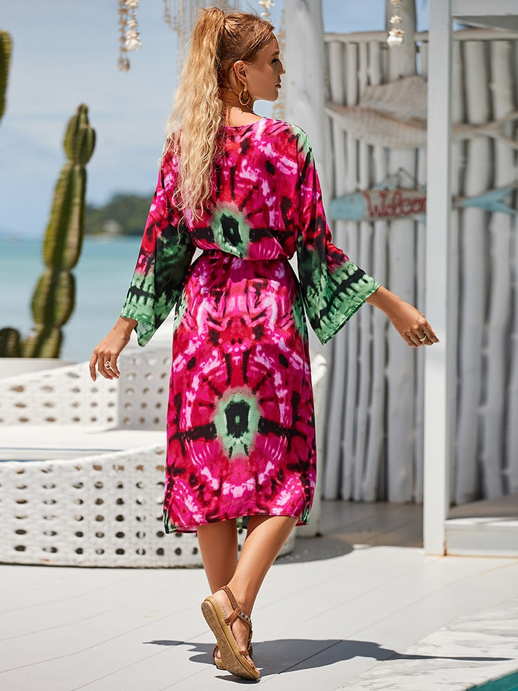 Tie Dye Beach Kimono Cover-Ups