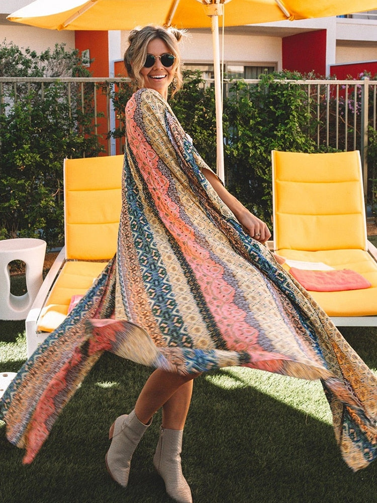 Aztec Oversize Beach Kimono