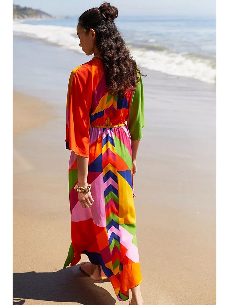 Colourful Boho Arrow Beach Dress