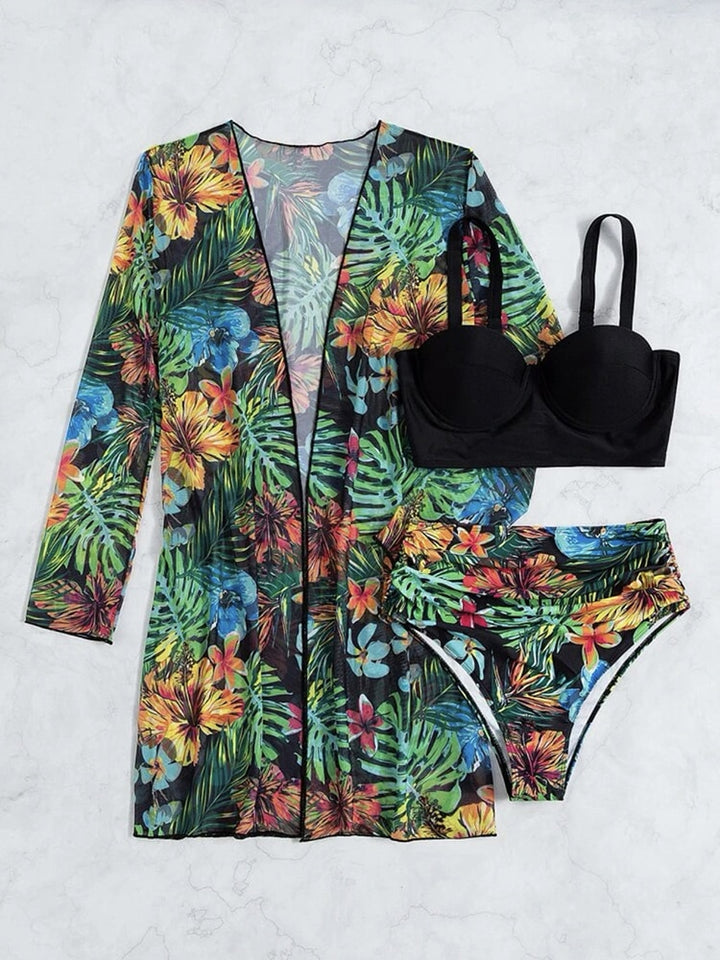 Bohemian 3 Pieces Sets Swimsuits And Cover-Ups Set