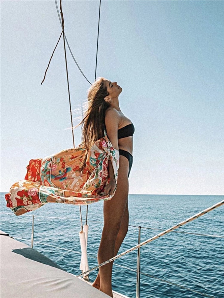 Floral Boho Beach Cover Up
