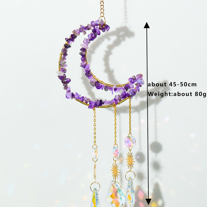 Raw Crystal Moon Wind Chimes