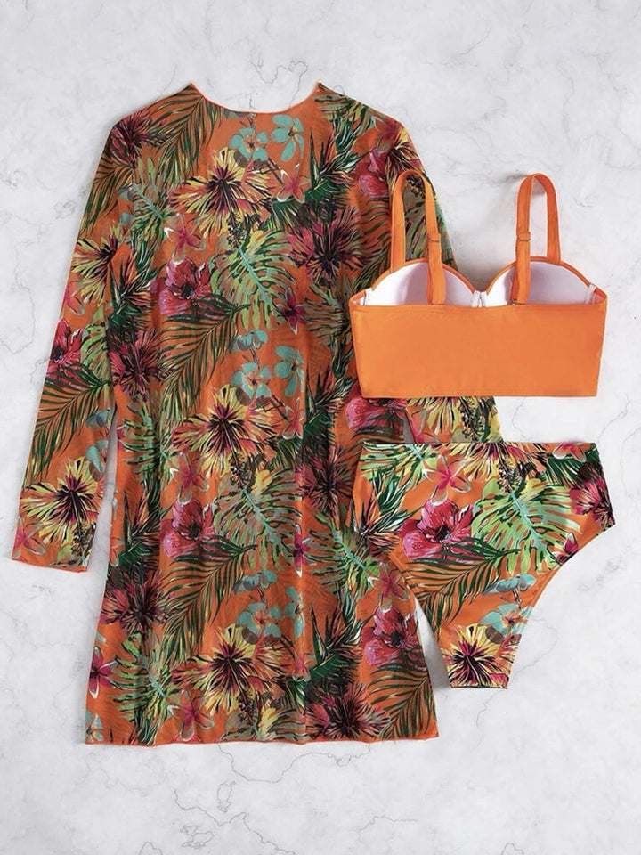 Bohemian 3 Pieces Sets Swimsuits And Cover-Ups Set