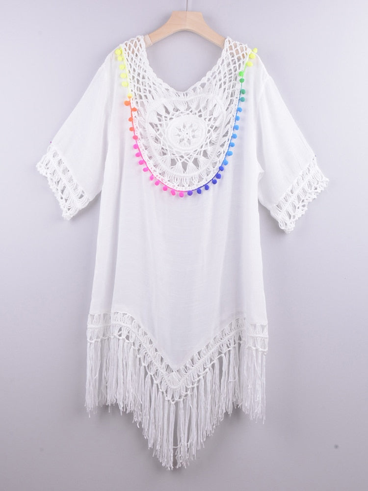 Mandala Crochet Fringed Cover-Up