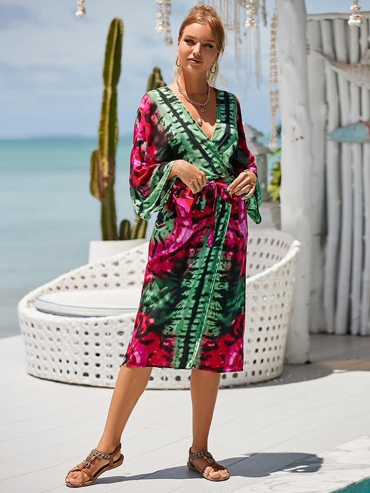 Tie Dye Beach Kimono Cover-Ups