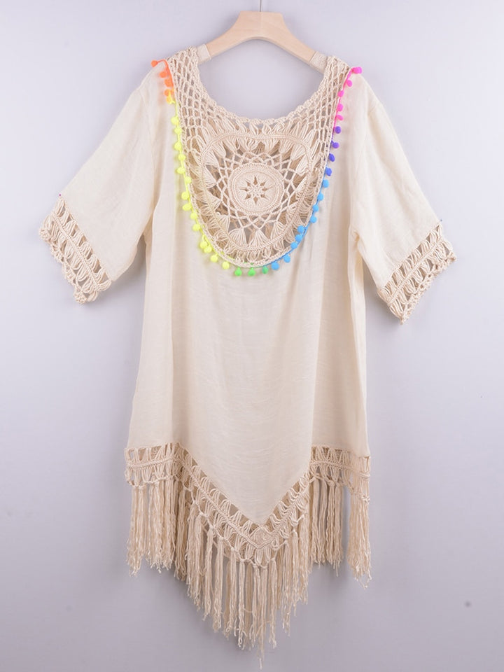 Mandala Crochet Fringed Cover-Up