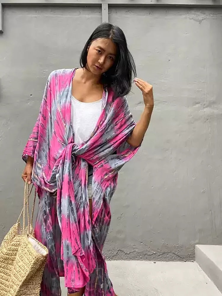 Oversized Bohoemain Tie Dye Cover Up