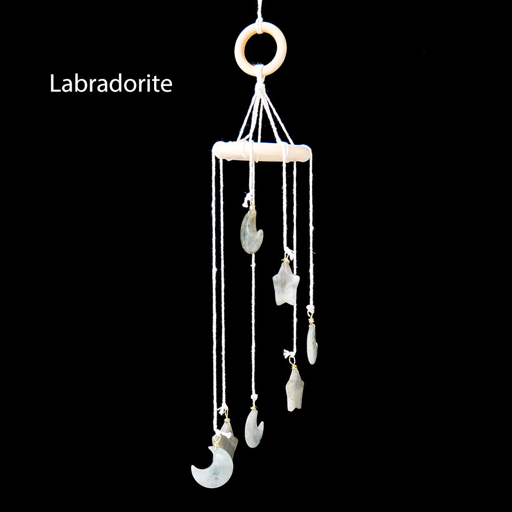 Crystal Gemstone Sun & Moon Windchime