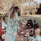 Floral Peacock Chiffon Beach Cover Up