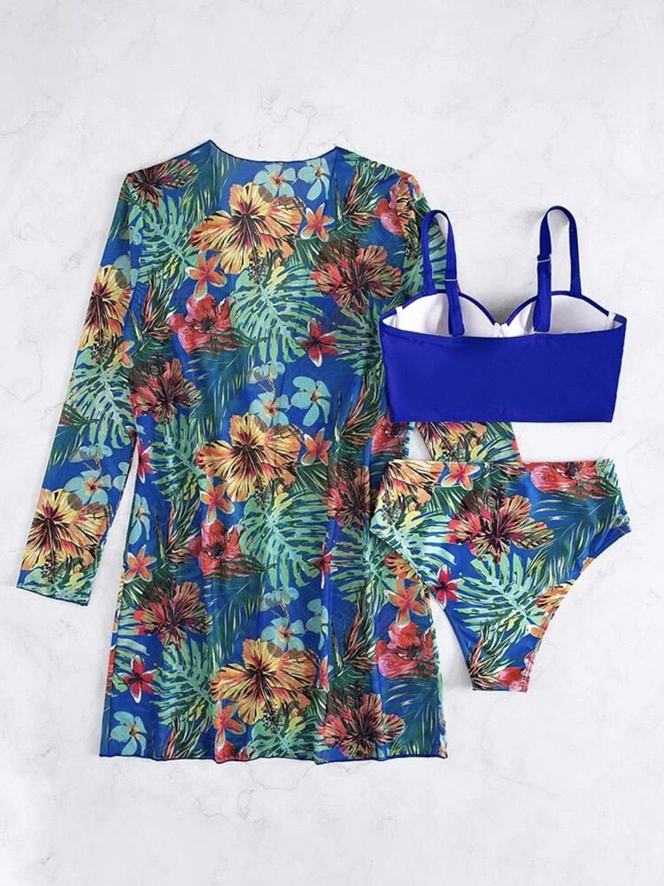 Bohemian 3 Pieces Sets Swimsuits And Cover-Ups Set