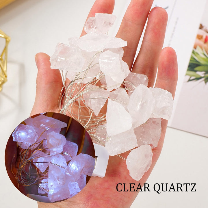 Clear Quartz Crystal String Fairy Lights