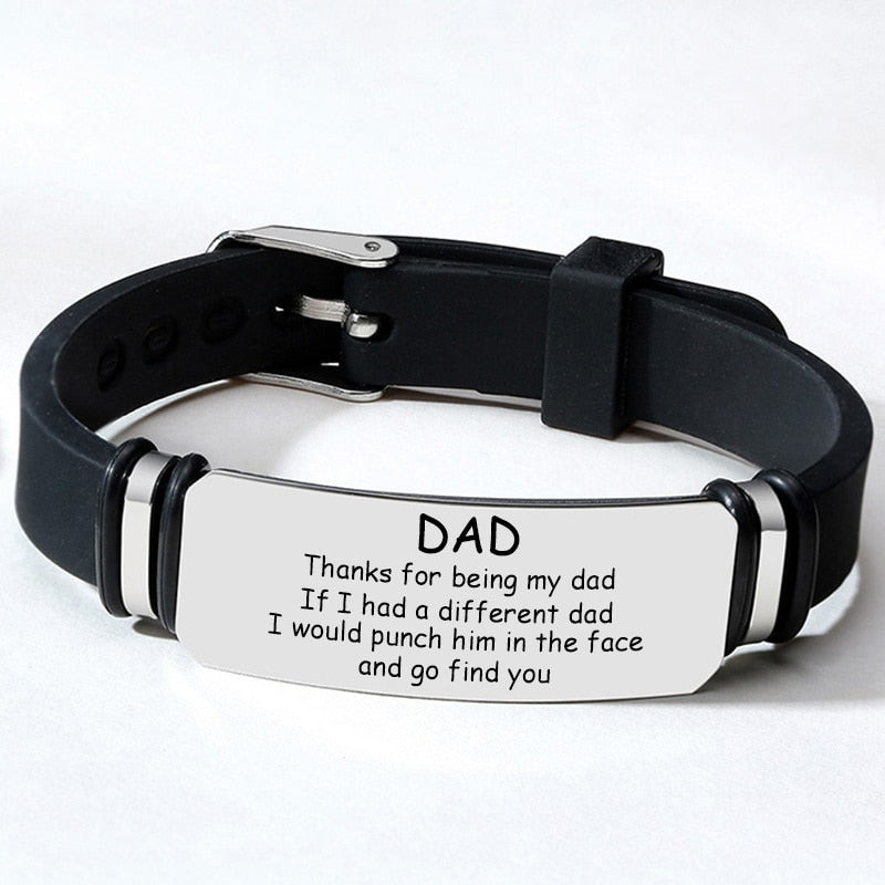 Dad Custom Men Stainless Steel Bangle