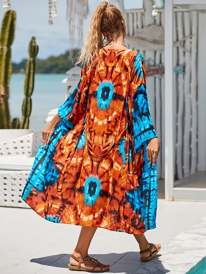 Tie Dye Beach Kimono Cover-Ups