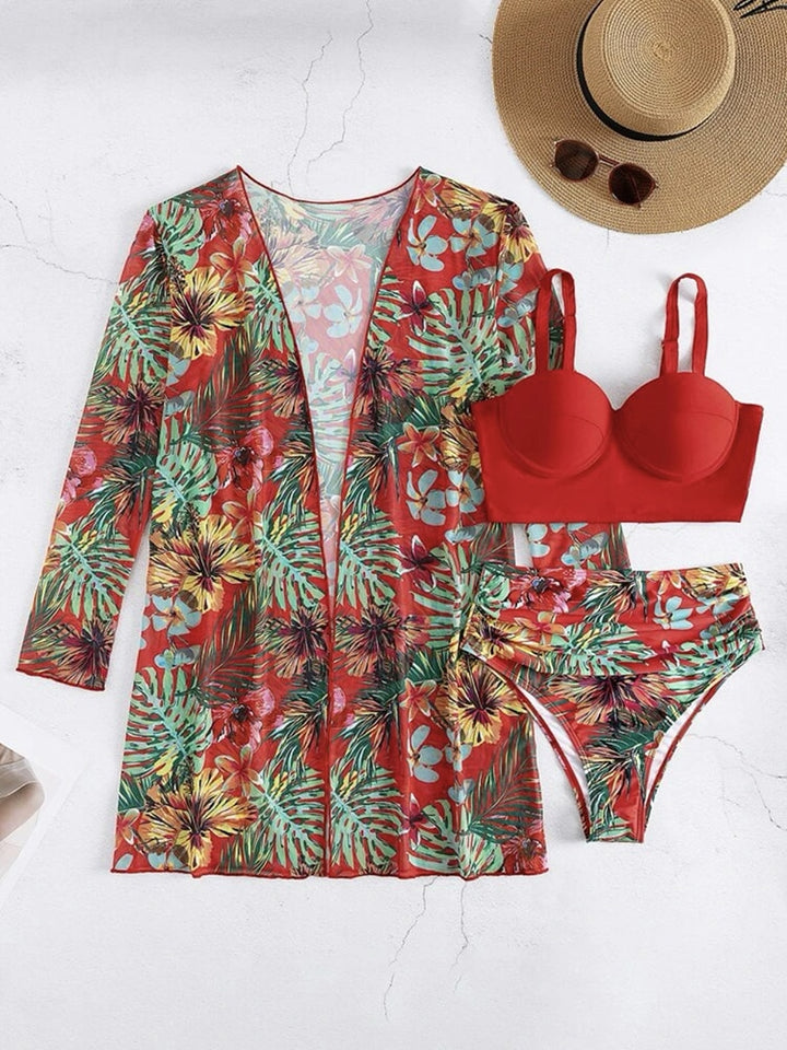 Bohemian 3 Pieces Sets Swimsuits And Cover-Ups Set