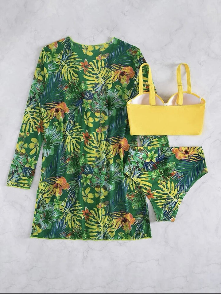 Bohemian 3 Pieces Sets Swimsuits And Cover-Ups Set