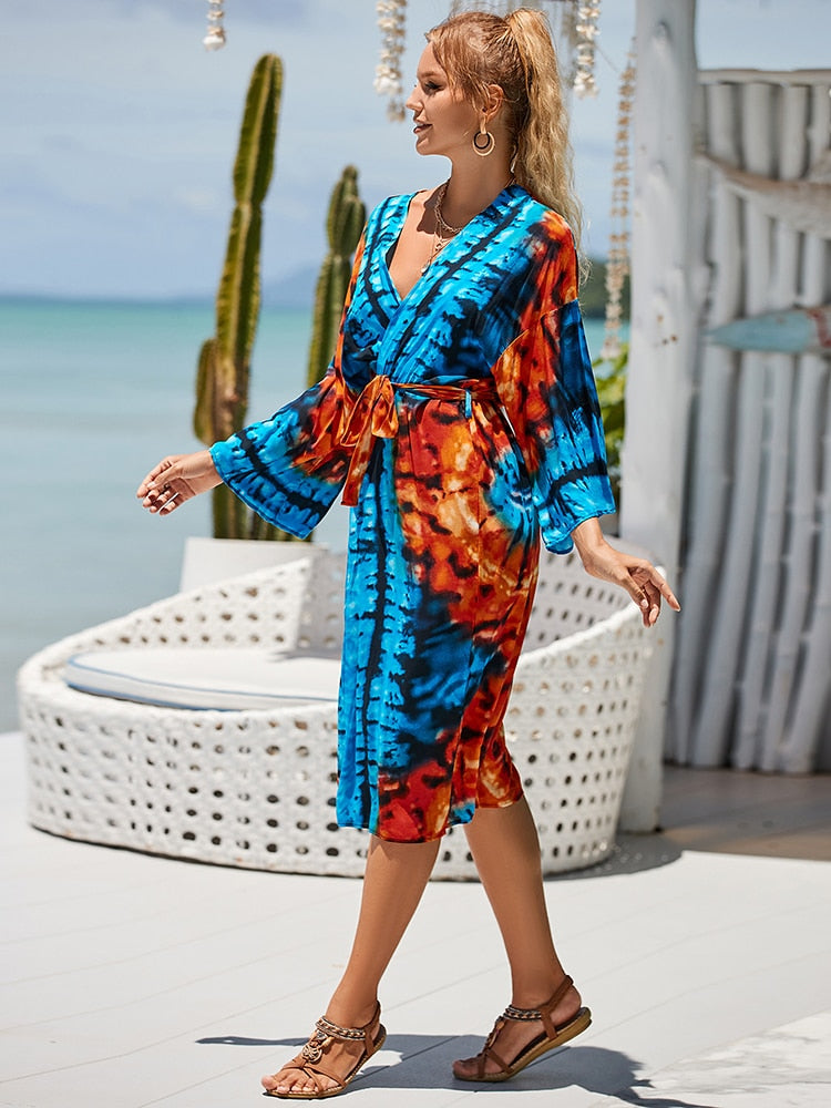 Tie Dye Beach Kimono Cover-Ups