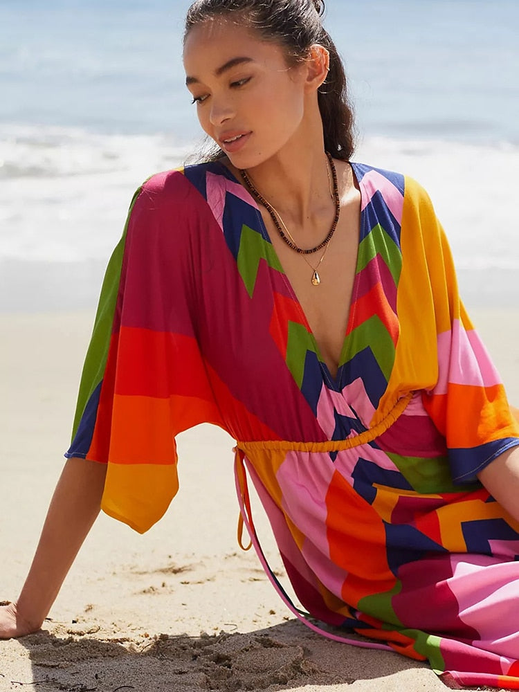 Colourful Boho Arrow Beach Dress