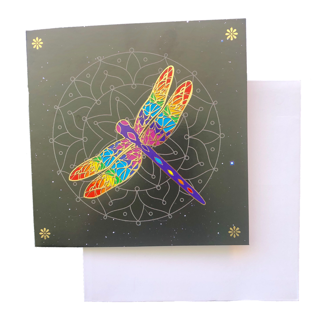 Triskele Arts Card- Golden Dragonfly