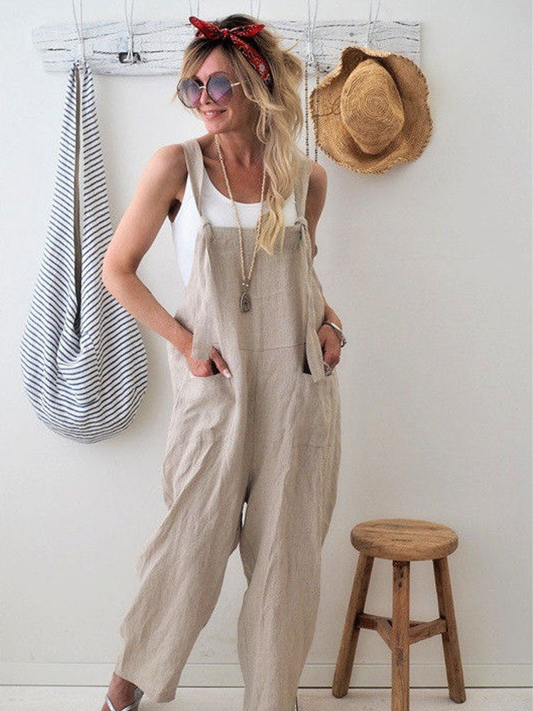 Tie Up Jumpsuit with Pockets