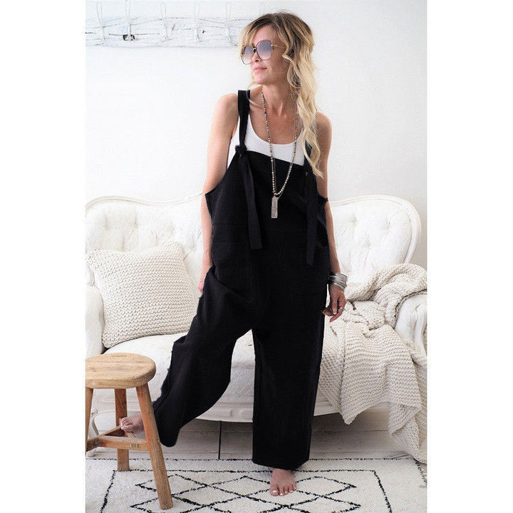 Tie Up Jumpsuit with Pockets