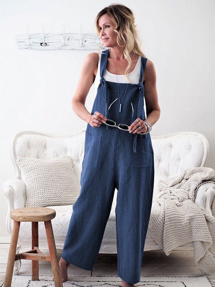 Tie Up Jumpsuit with Pockets
