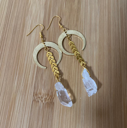 Arrow Crescent Moon Earrings