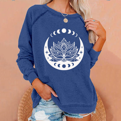 Lotus Moon Sweatshirt- Blue