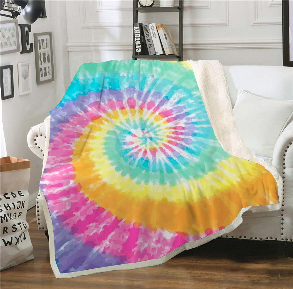 Rainbow Swirl Cashmere Blanket