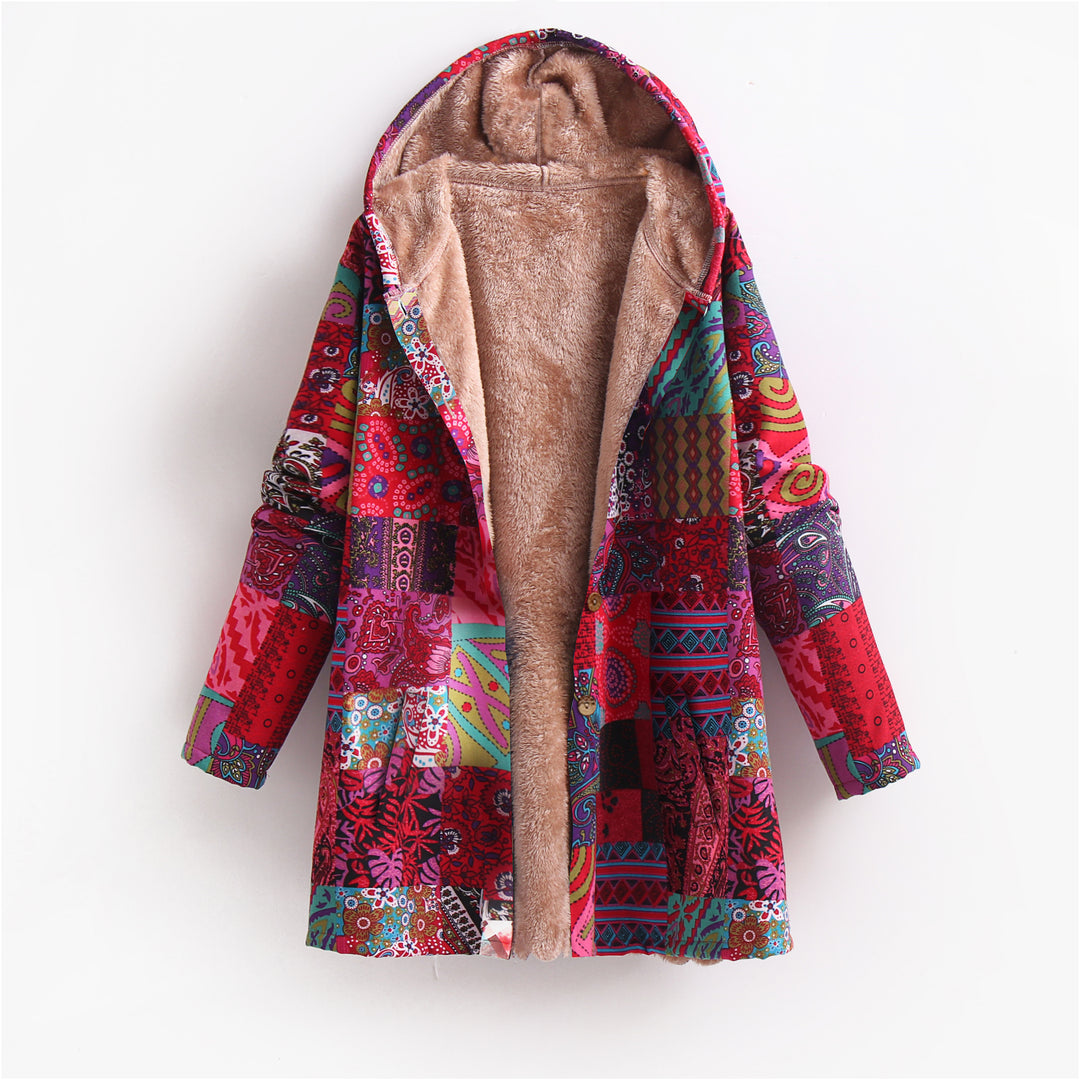 Long Bohemian Patchwork Hooded Jackets
