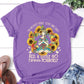 Sunflower, Peace, Love & Light T-Shirt- Purple