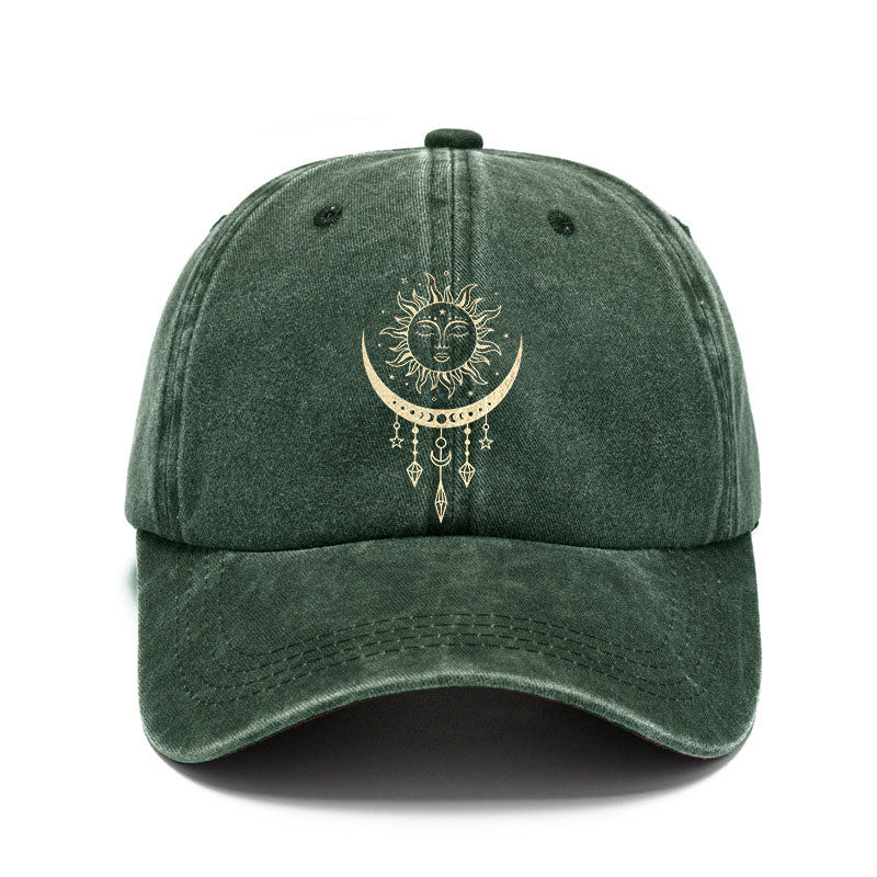 Washed Cotton Cap-Sun & Moon Eclipse