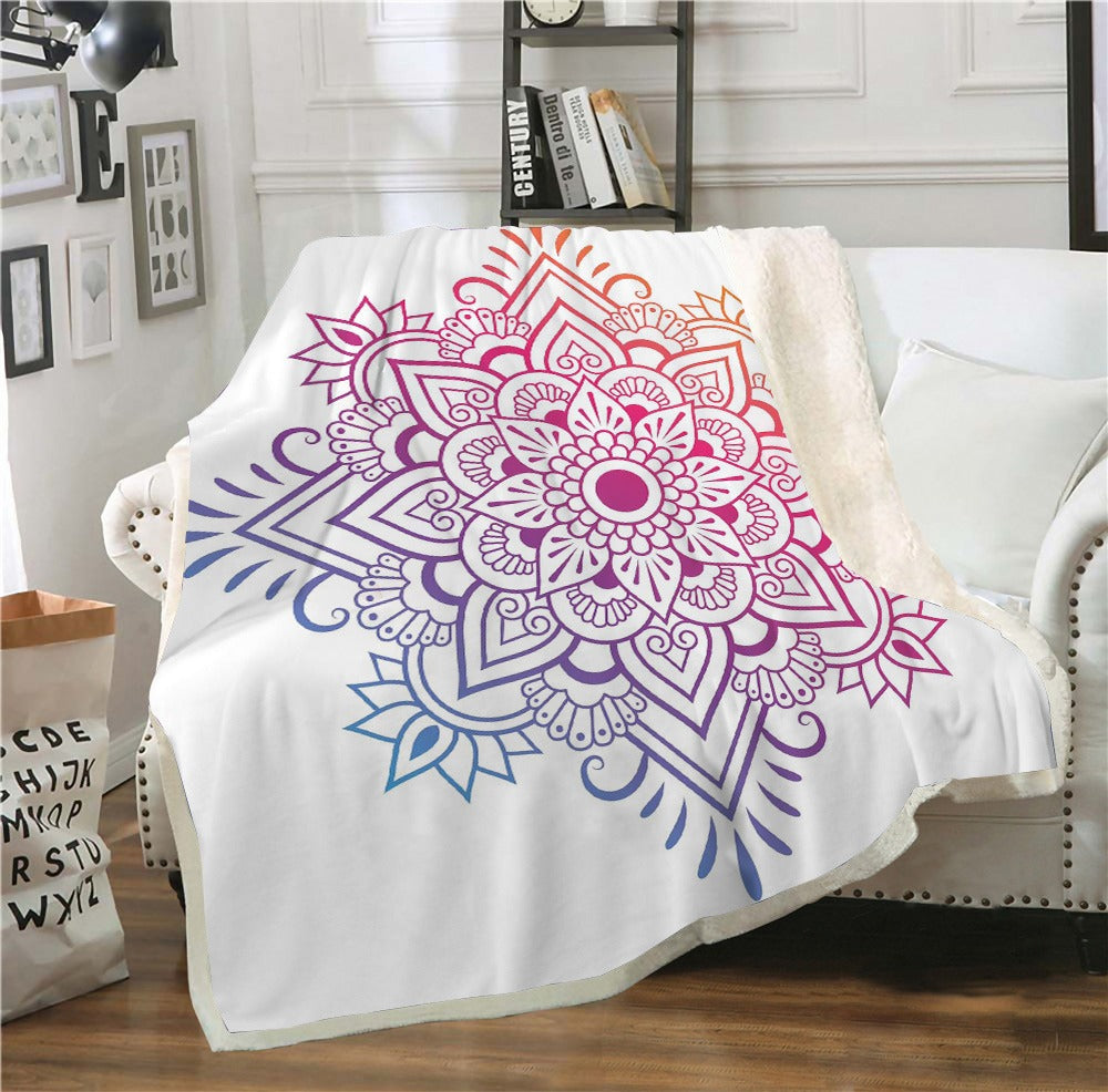 Mandala Lotus Cashmere Blanket
