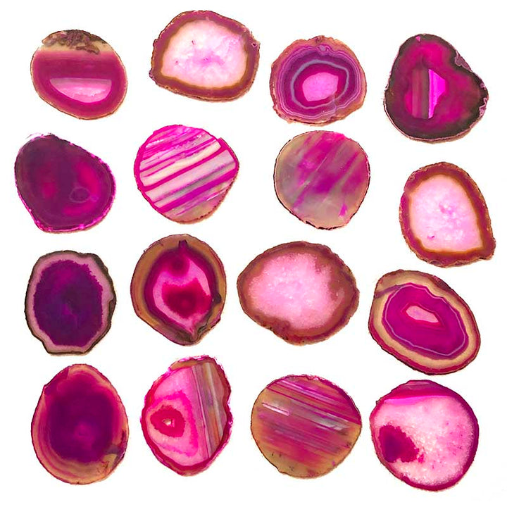 Pink Crystal Agate Coaster Set