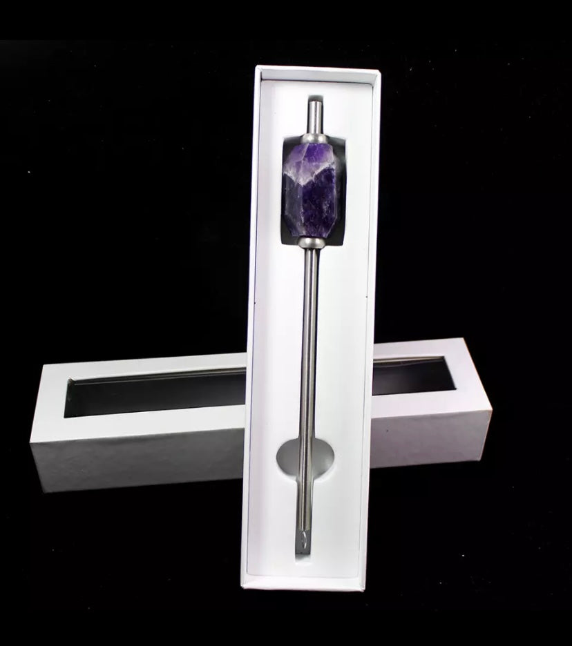 Amethyst Smelting Crystal Stainless Steel Straw
