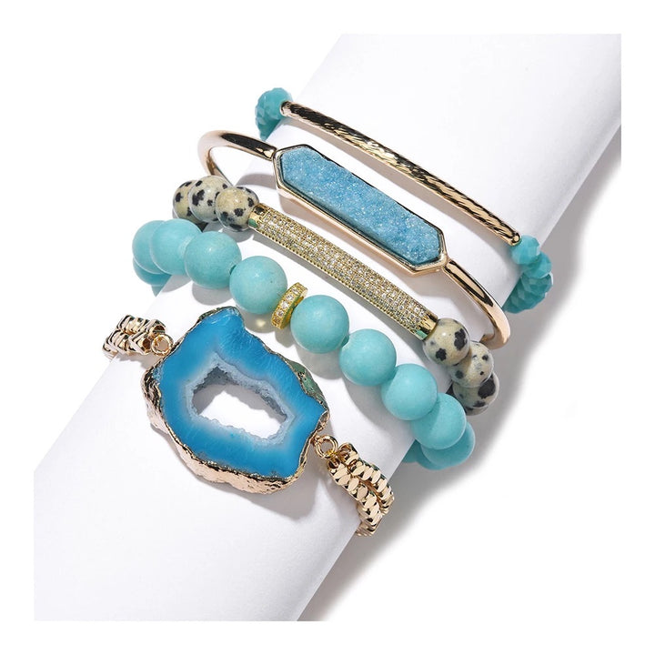 Ocean Blue Crystal Stack Bracelet