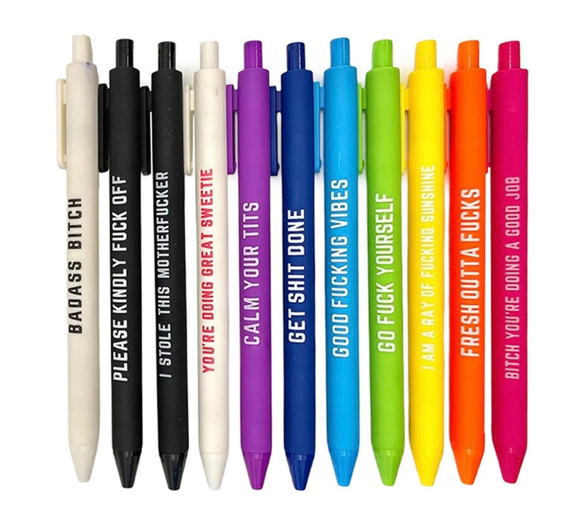 Set of 11 Sweary Word Pens