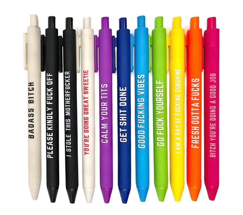 Set of 11 Sweary Word Pens – The Essential Living Warehouse