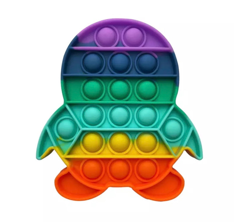 POP It Sensory Bubble Fidget Toy- Rainbow Penguin