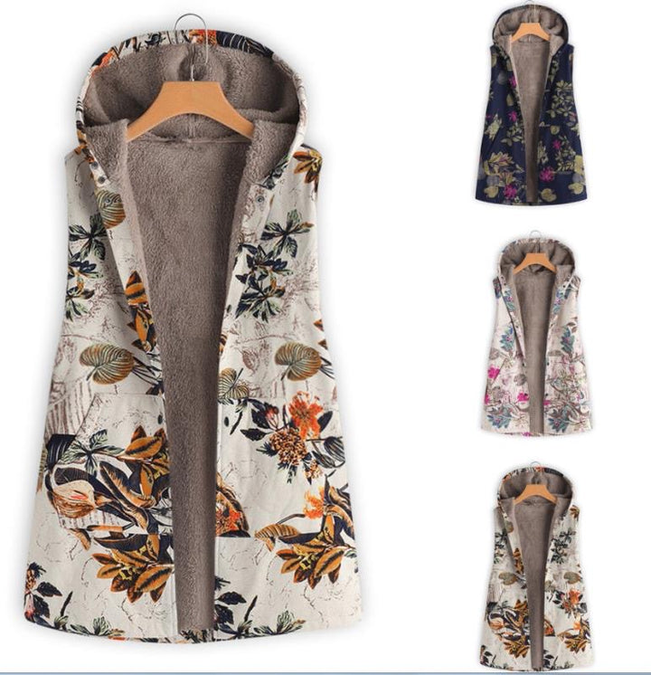 Floral Hooded Vest